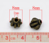 Image de Perle en Alliage de Zinc Lanterne Bronze Antique 8mm x 8mm, Taille de Trou: 2mm, 60 PCs