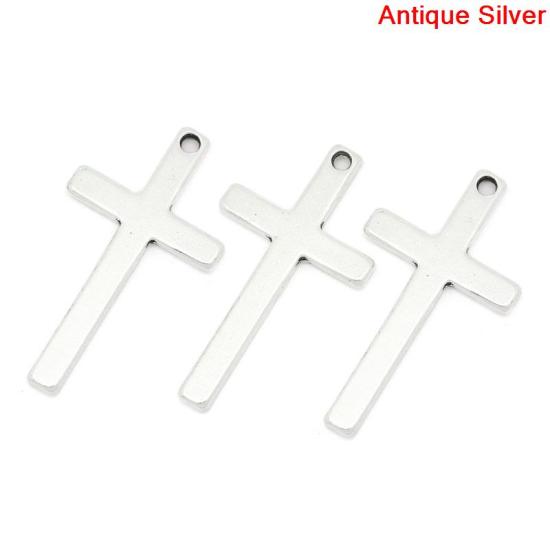 Image de 5 Pendentifs Charms Croix Lisse 52x29mm