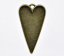 Picture of Zinc Based Alloy Cabochon Setting Pendants Heart Antique Bronze 5.3cm x 3cm, 5 PCs