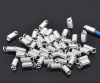 Picture of Silver Plated Coil End Crimp Fasteners 9x4mm (fit 2-2.5mm cord), sold per packet of 200