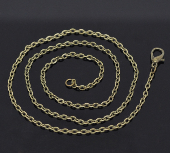 Изображение Ожерелья из Плоской Цепи с Застежкой "Лобстер" 46cm Античная Бронза, проданные 12 шт