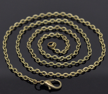 Link Cable Chain Necklace Antique Bronze 50.9cm(20") long, Chain Size: 4x3mm(1/8"x1/8"), 12 PCs