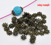 Picture of Zinc Based Alloy Filigree Beads Caps Flower Antique Bronze Dot Pattern (Fits 10mm-16mm Beads) 9mm x 3.5mm, 200 PCs