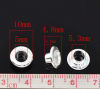 Bild von Kupfer European Stil Charm Perlen Endkappen Versilbert Imitierte 925 gestempelt Sterlingsilber(Geeignet für 5.5mm D. Perlen) 10mm x4mm.Verkauft eine Packung mit 500 Stücke