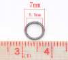 Picture of 0.7mm Iron Based Alloy Open Jump Rings Findings Round Gunmetal 7mm Dia, 1000 PCs