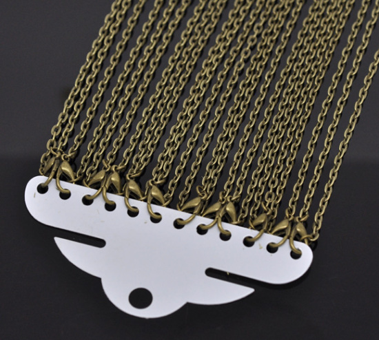 Bild von Bronzefarbe Glieder Halskette 50.9cm lang, Kettengröße: 4.5x3mm, 12 Streifen