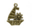 Imagen de Colgantes Aleación del Metal Del Zinc de Barco Tono Bronce Rhinestone 29.0mm x 22.0mm, 20 Unidades 