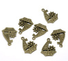 Imagen de Colgantes Aleación del Metal Del Zinc de Barco Tono Bronce Rhinestone 29.0mm x 22.0mm, 20 Unidades 