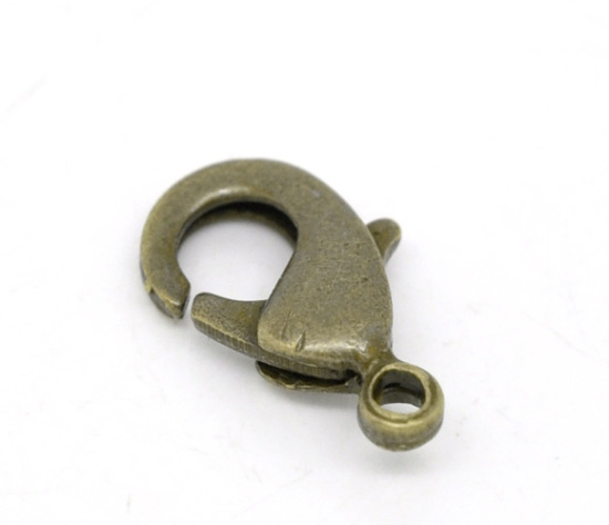 Bild von Messing Karabinerverschluss Bronzefarbe 12mm x 7mm 50 Stück                                                                                                                                                                                                   