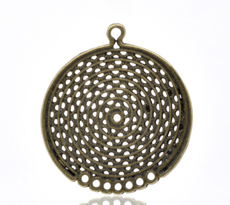Image de 20 Pendentifs Connecteurs Rond Couleur bronze 34x31mm