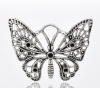 Picture of Antique Silver Color Butterfly Charm Pendants 48x36mm(Can Hold Rhinestone), sold per packet of 10