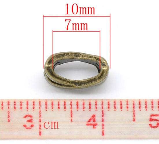 Picture of 100 PCs Zinc Based Alloy Spacer Beads For DIY Jewelry Making Antique Bronze X Shaped Hollow About 10mm x 7mm, Hole: Approx 7mm