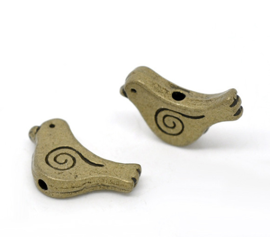 Picture of Zinc Based Alloy Beads Mother Bird Antique Bronze Spiral Carved About 15mm x 12mm, Hole:Approx 1.4mm, 50 PCs