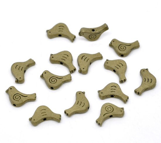 Picture of Zinc Based Alloy Beads Mother Bird Antique Bronze Spiral Carved About 15mm x 12mm, Hole:Approx 1.4mm, 50 PCs
