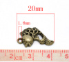 Imagen de Colgantes Aleación del Metal Del Zinc de Pez Tono Bronce Rhinestone 20.0mm x 12.0mm, 40 Unidades 