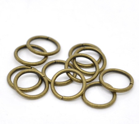 Image de 300 Pcs 10mm Dia, 1.2mm(taille 17) Anneaux de Jonction pour la Fabrication de Bijoux Ouvert en Alliage de Fer Bronze Antique Rond