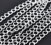 Picture of Iron Based Alloy Open Textured Link Curb Chain Findings Silver Plated 9x7mm(3/8"x2/8"), 1 M