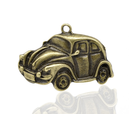 Imagen de Colgantes Aleación del Metal Del Zinc de Coche Tono Bronce Rhinestone 3.8cm x 27.0mm, 10 Unidades 