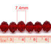 Picture of 2 Strands (Approx 65 PCs/Strand) Glass Beads For DIY Charm Jewelry Making Round Dark Red Faceted About 10mm Dia, Hole: Approx 1mm, 53.5cm(21 1/8") long
