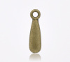 Imagen de Colgantes Aleación del Metal Del Zinc de Gota Tono Bronce Rhinestone 16.0mm x 5.0mm, 60 Unidades 