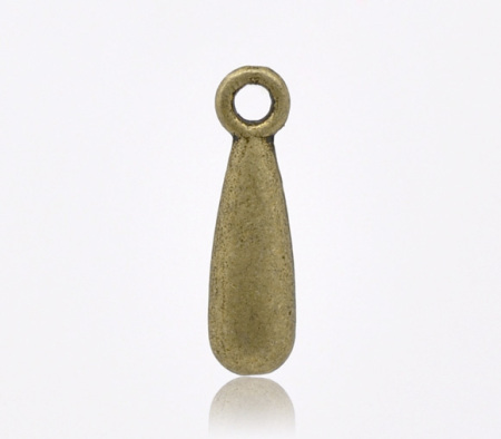 Colgantes Aleación del Metal Del Zinc de Gota Tono Bronce Rhinestone 16.0mm x 5.0mm, 60 Unidades 
