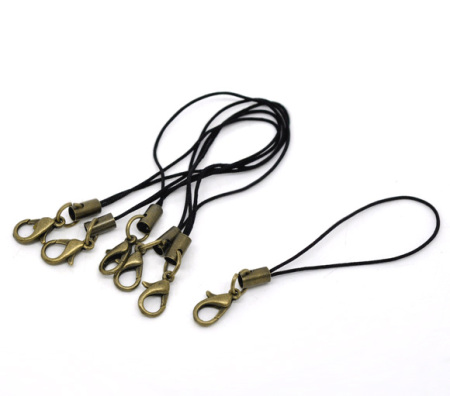 Cell Phone Lanyard Strap 0.7mm Cords W/Lobster Clasp 7cm, sold per packet of 100