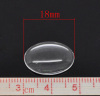 Picture of Transparent Glass Dome Seals Cabochons Oval Flatback Clear 18mm( 6/8") x 13mm( 4/8"), 50 PCs