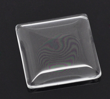Transparent Glass Dome Seals Cabochons Square Flatback Clear 25mm(1") x 25mm(1"), 10 PCs