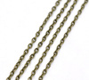 Picture of Iron Based Alloy Textured Link Cable Chain Findings Antique Bronze 4x2.5mm(1/8"x1/8"), 10 M