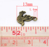 Picture of Antique Bronze Bird Charms Pendants 13x11mm, sold per packet of 50