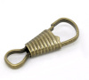 Picture of Iron Based Alloy Lanyard Hook Clips Antique Bronze 25mm x 9mm, 5 PCs