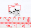 Picture of Antique Silver Color Star Charms Pendants 15x12mm, sold per packet of 50