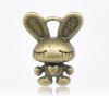 亜鉛合金 チャーム ウサギ 動物 銅古美 16mm x 13mm、 30 個 の画像