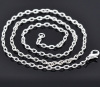 Picture of Iron Based Alloy Textured Link Cable Chain Necklace Silver Plated 45.6cm(18") long, Chain Size: 4.2x2.8mm(1/8"x1/8"), 12 PCs