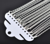 Picture of Iron Based Alloy Textured Link Cable Chain Necklace Silver Plated 45.6cm(18") long, Chain Size: 4.2x2.8mm(1/8"x1/8"), 12 PCs