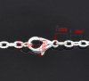Picture of Iron Based Alloy Textured Link Cable Chain Necklace Silver Plated 50.9cm(20") long, Chain Size: 4.2x2.8mm(1/8"x1/8"), 12 PCs