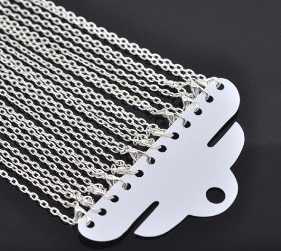 Immagine di Lega di Ferro Collana Argento Placcato Strutturato lunghezza:50.9cm  Dimensione della Catena: 4.2x2.8mm 12 Pz