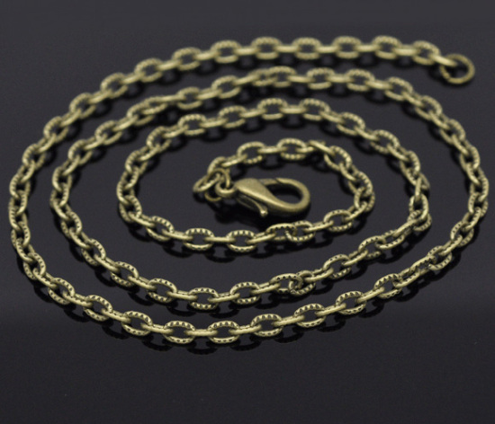 Изображение Ожерелья из 4.5x3mm Цепи с Застежкой "Лобстер" 61cm Античная Бронза,проданные 12 шт