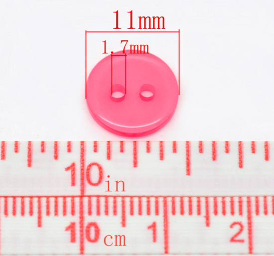 Picture of Resin Sewing Buttons Scrapbooking 2 Holes Round Mixed 11mm(3/8") Dia, 300 PCs