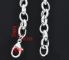 Picture of Zinc Metal Alloy Lobster Clasp Link Cable Chain Bracelets Silver Plated Fit Clip On Charms 20cm(7 7/8") long, 12 PCs