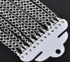 Picture of Zinc Based Alloy Textured Link Curb Chain Bracelets Silver Plated 20cm(7 7/8") long, 12 PCs