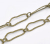 Picture of Zinc Based Alloy Link Chain Findings Antique Bronze 25x9mm(1"x3/8"), 1 Piece (Approx 1 M/Piece)