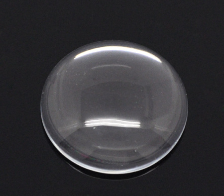 Glass Dome Seals Cabochon Round Flatback Transparent Clear 25mm Dia, 10 PCs