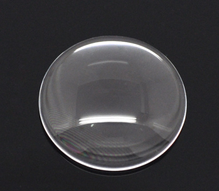 Picture of Transparent Glass Dome Seals Cabochons Round Flatback Clear  20mm( 6/8") Dia, 30 PCs