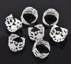 Imagen de Base Anillos Soporta a cabachones Ajustable Latón de Ronda,Blanco 8mm 18.3mm (US Size 8) 20 Unidades