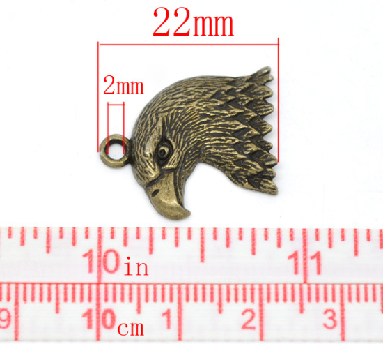 Picture of Antique Bronze Eagle Charms Pendants 22x20mm, sold per packet of 30