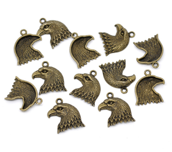 Picture of Antique Bronze Eagle Charms Pendants 22x20mm, sold per packet of 30