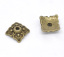 Bild von Zinklegierung Endkappen Quadrat Bronzefarbe (für 14mm-20mm Perlen) 8mm x 8mm 100 Stück
