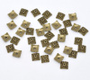 Picture of Zinc Based Alloy Beads Caps Square Antique Bronze (Fits 14mm-20mm Beads) 8mm x 8mm, 100 PCs