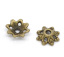 Image de Coupelle en Alliage de Zinc Fleur Bronze Antique (Approprié à Perle 14mm - 15mm) 8mm x 3mm, 150 PCs